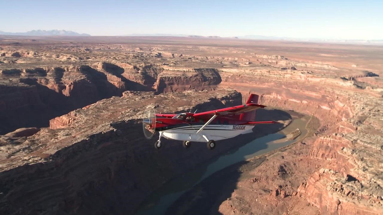 Small aircraft flying over Arizona