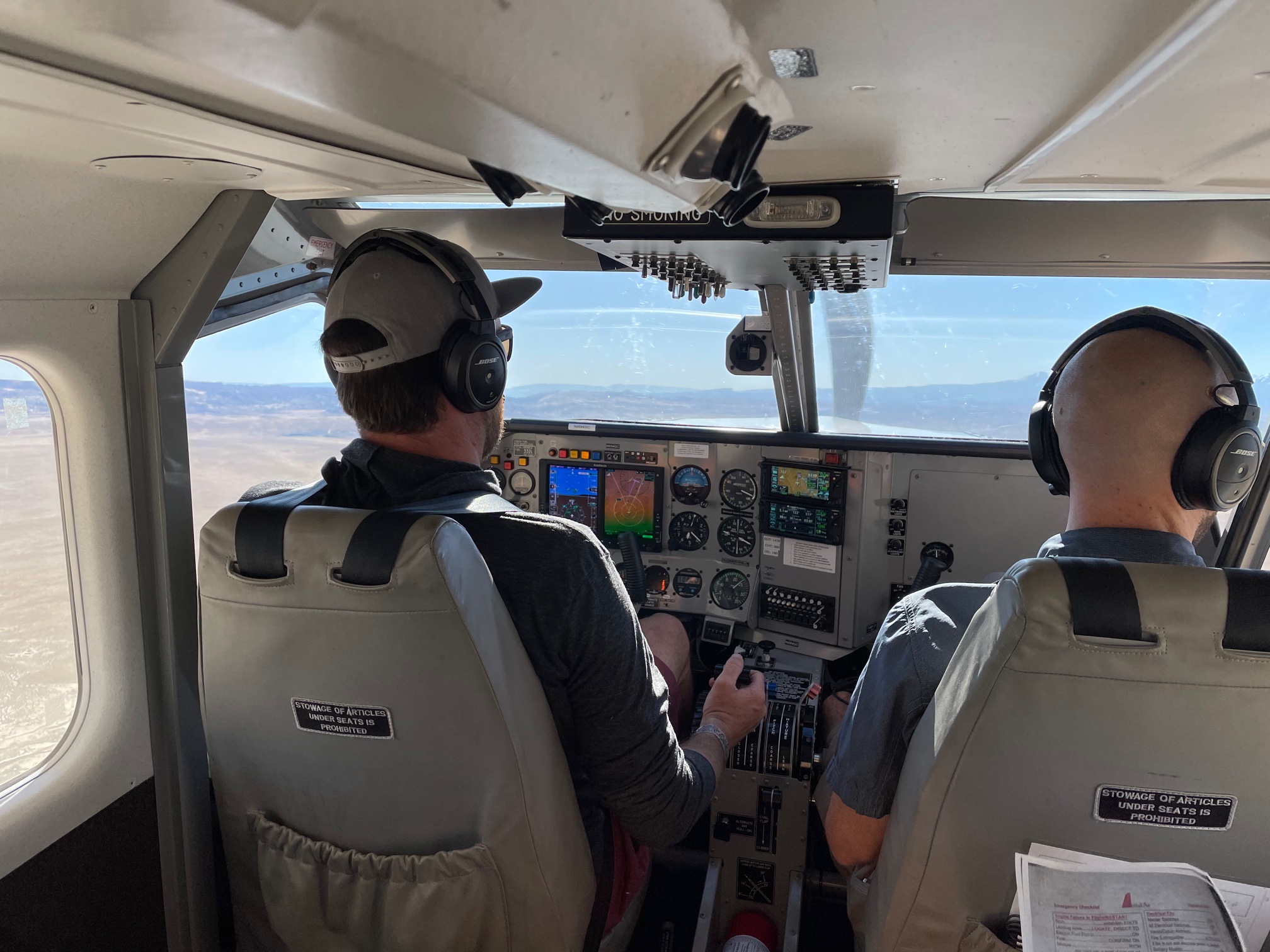 Cockpit view of flight Instruction with Redtail Air
