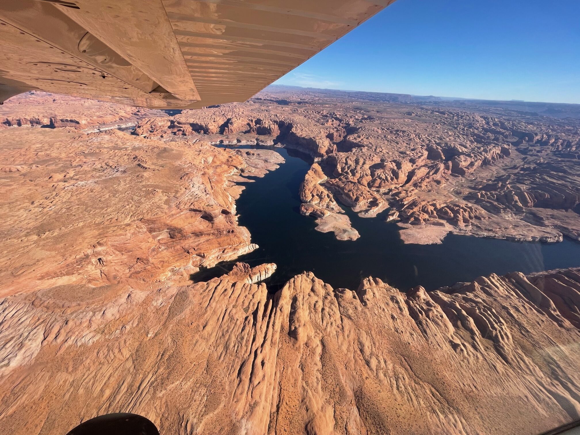 Airzona landscape from plane cockpit